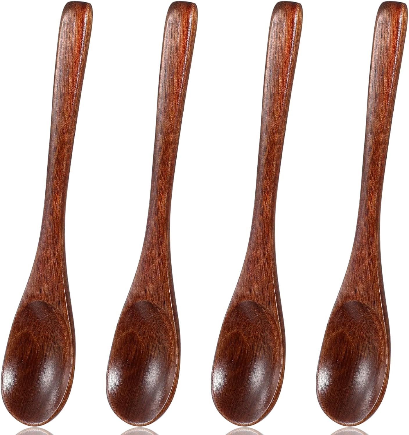 4 Cucharas Madera 5.9pulg para Té Café Sopa