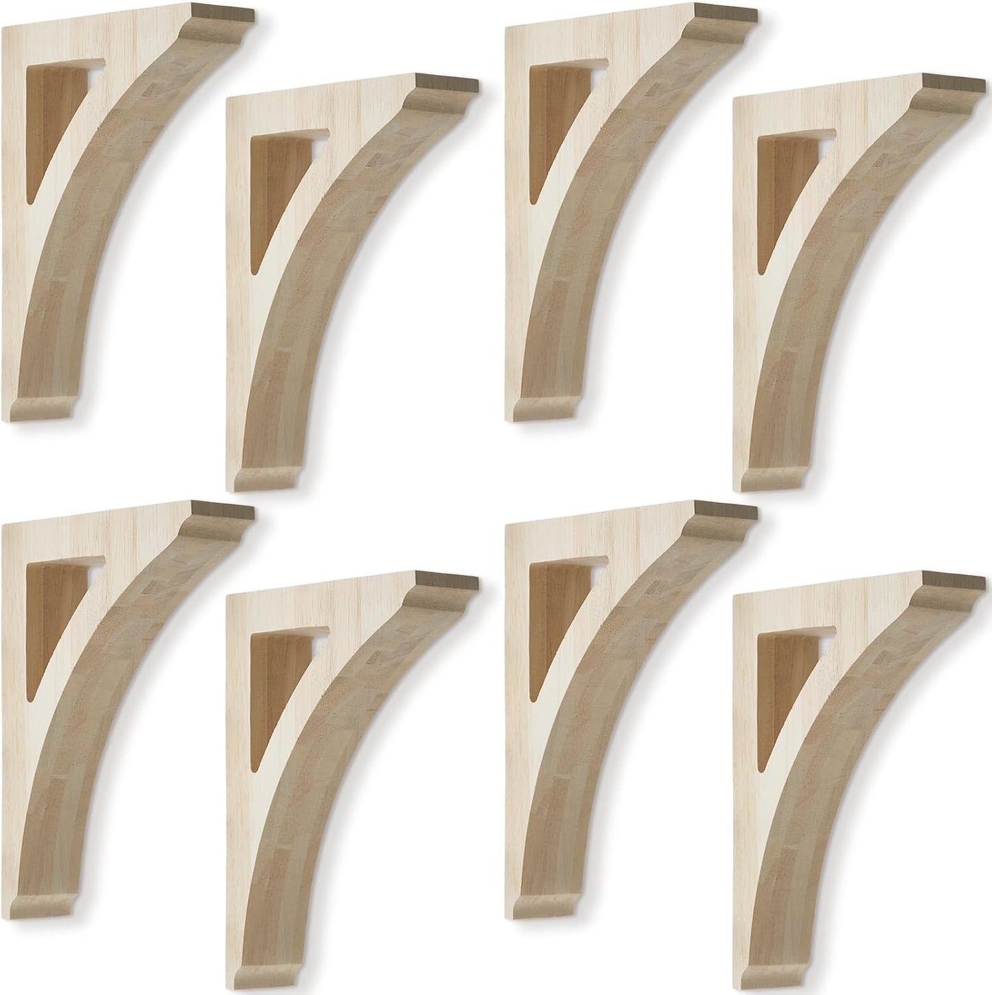 8 Pzas Soportes Madera Maciza 1 3/4x7 1/2x10 1/2pulg Pintables