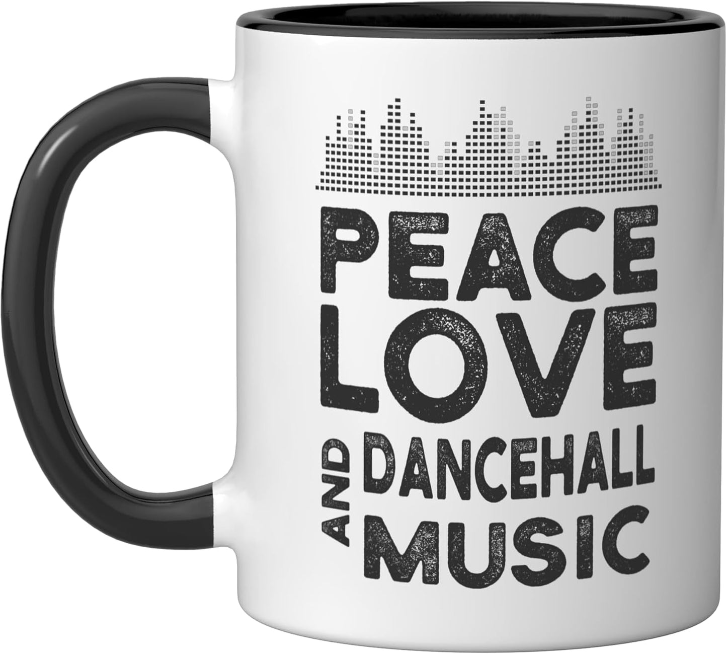 Taza Cerámica para Músico de Dancehall Negro/Blanco