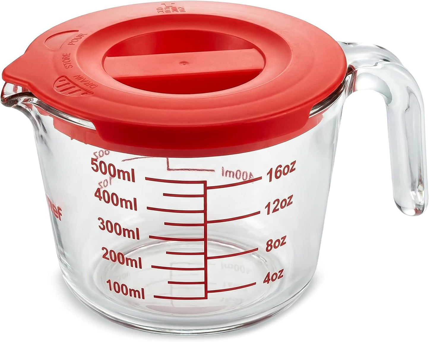 2 Pzas Tazas Medidoras Vidrio Borosilicato 19oz