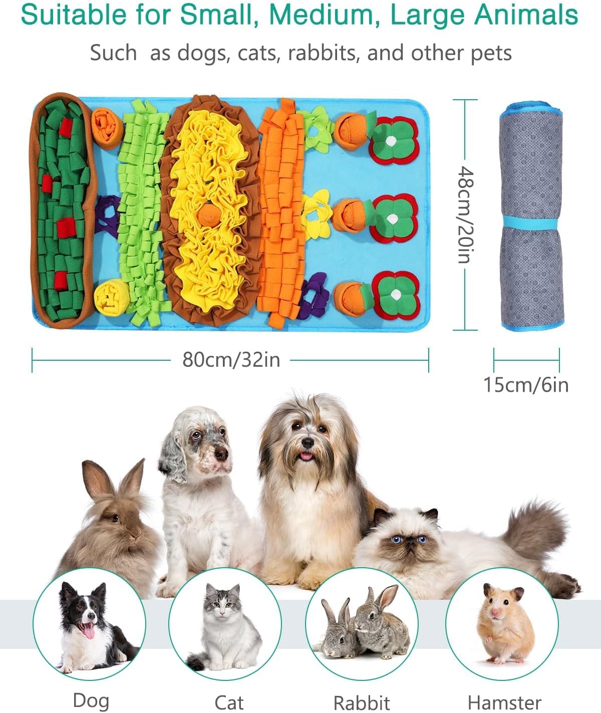 Tapete olfateo perros 32x20pulg con zanahs chirriantes
