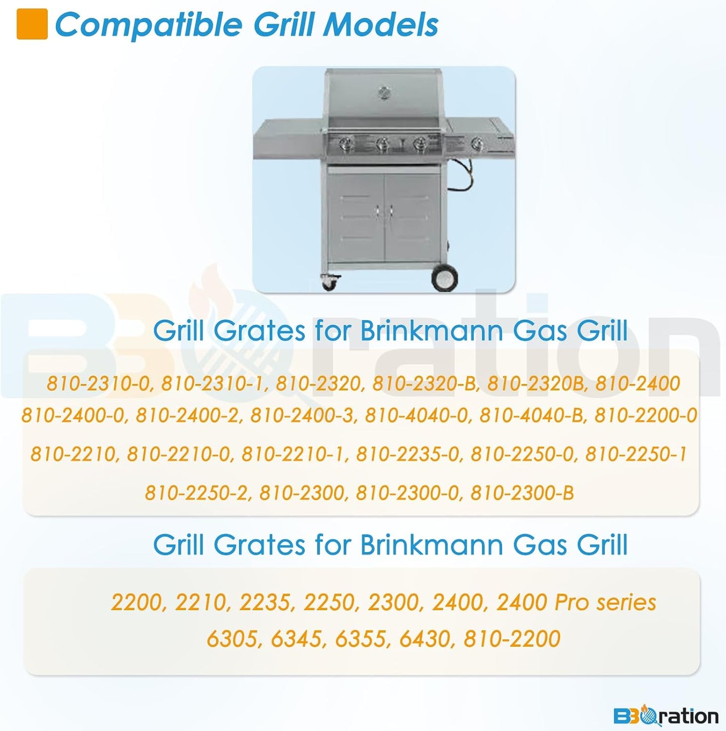 Rejilla cocción hierro fundido para Brinkmann 810-2310-0