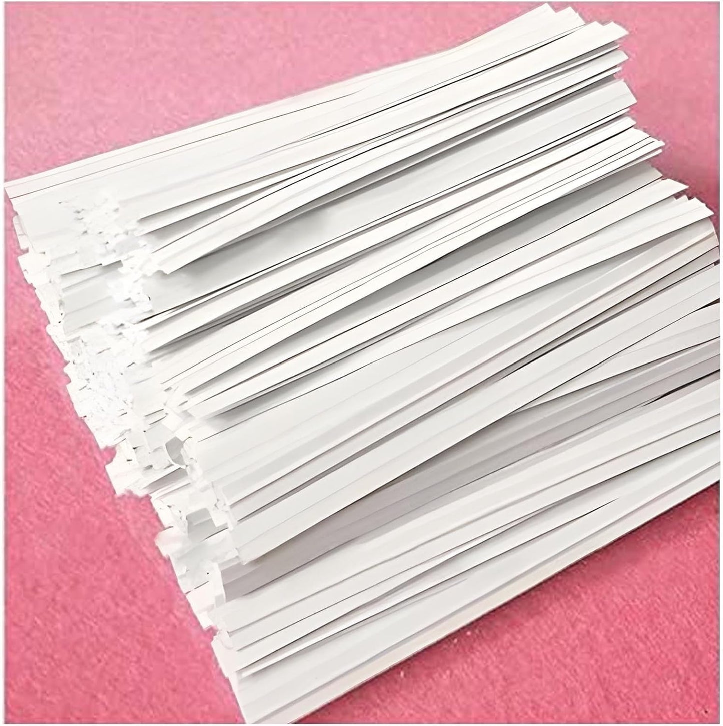 1800 Pzas Ataduras Papel Blancas 5" para Pan y Bolsas
