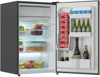 Refrigerador mini 4.3pies3 silencioso con termostato y estantes de vidrio