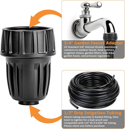 Adaptador manguera 1/2 a 3/4 tubo goteo púas PVC