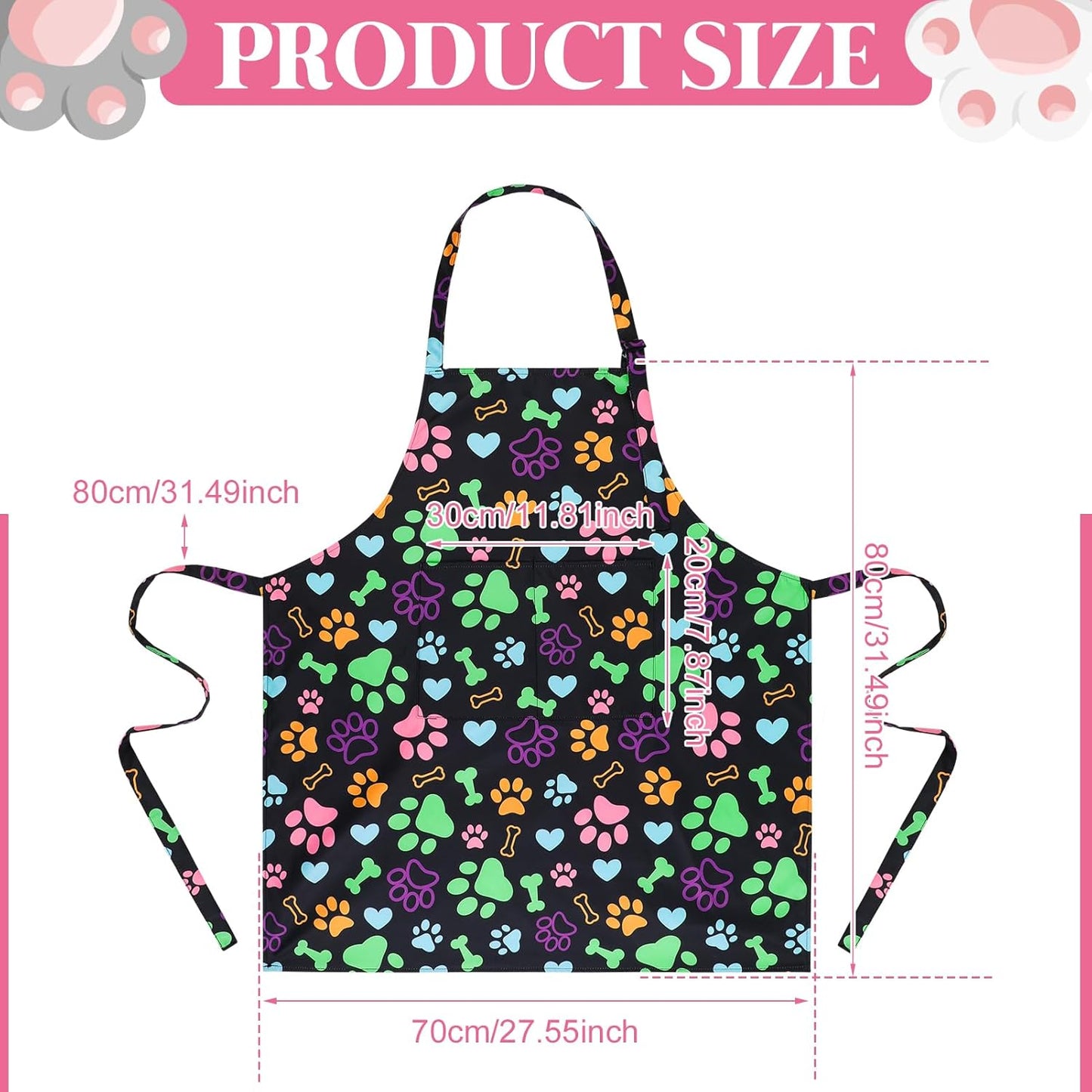 Delantal impermeable para perros con 2 bolsillos