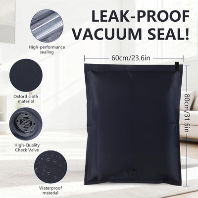 Set 6 bolsas al vacío para ropa y equipaje reutilizables
