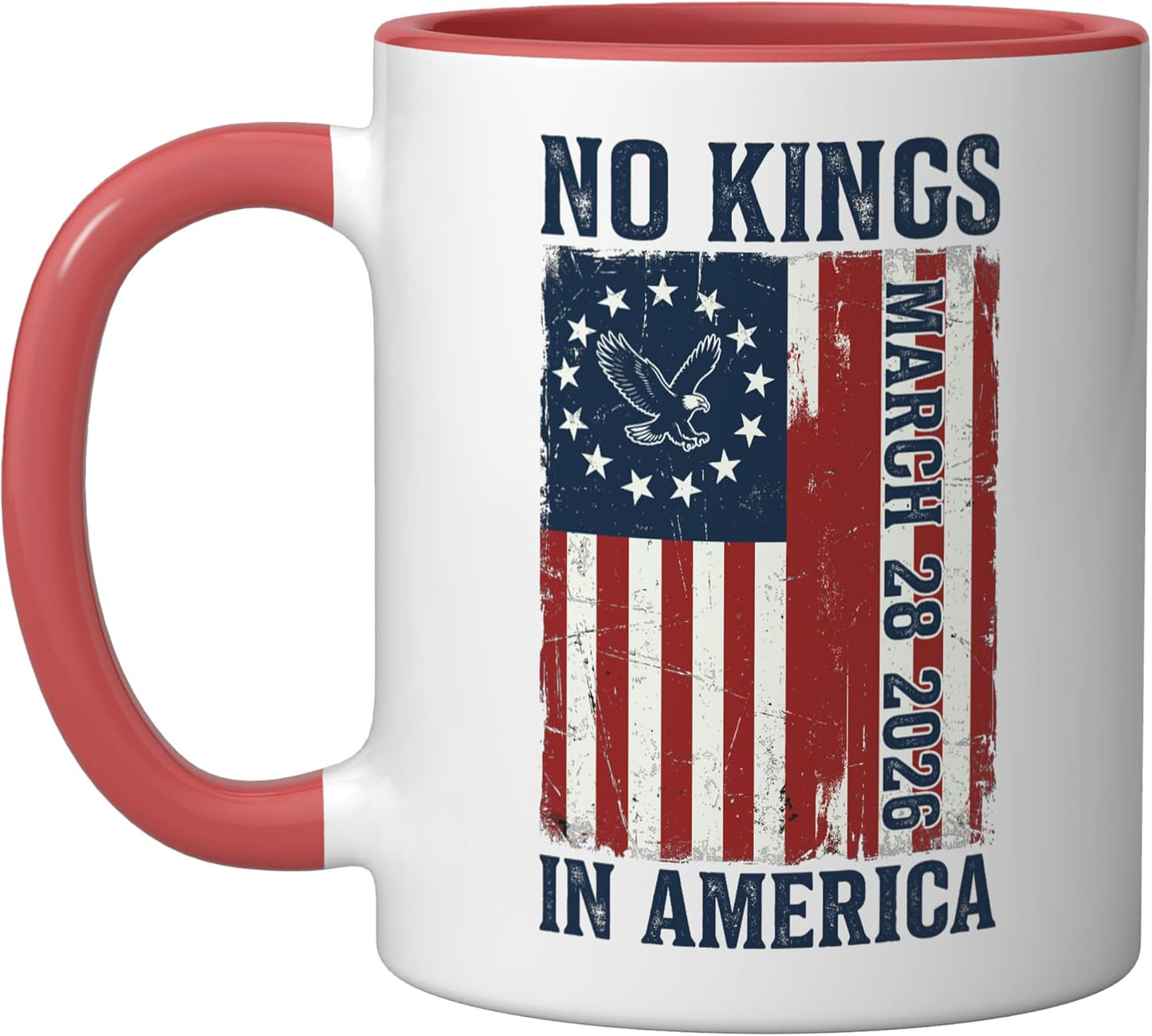 Taza cerámica bandera de EE.UU. roja y blanca