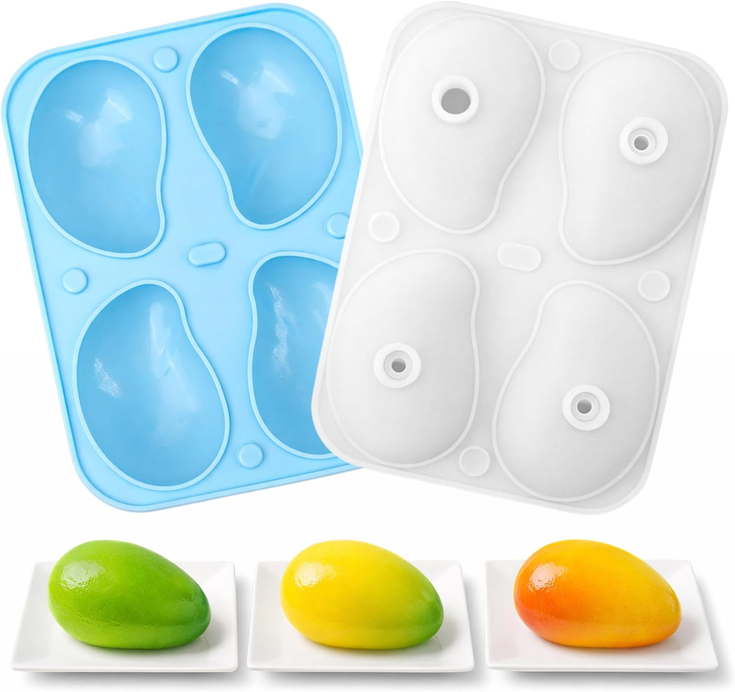 Molde para pastel con forma de mango resistente al calor 3D de 4 agujeros