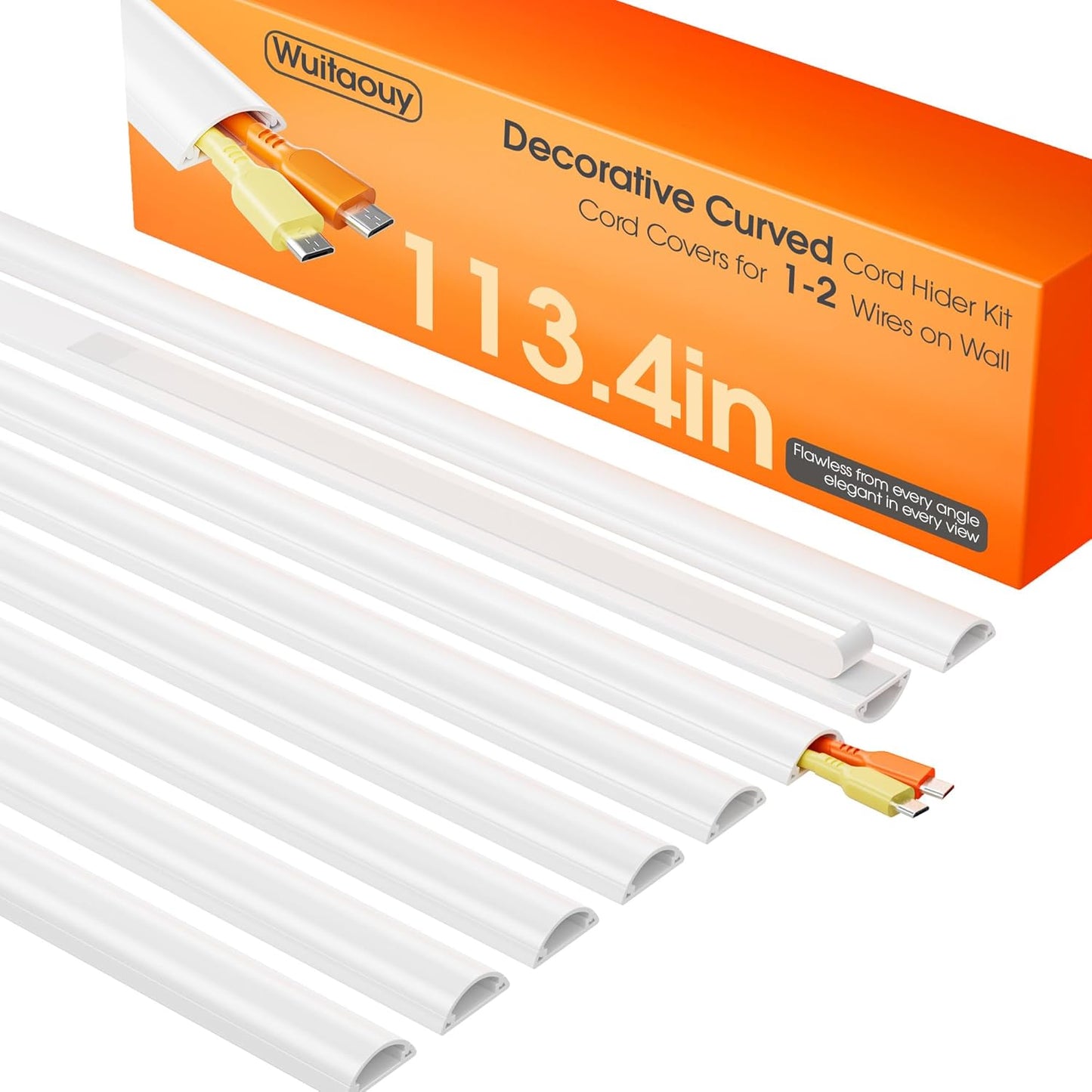 Ocultador cable 113.4pulg autoadhesivo para paredes
