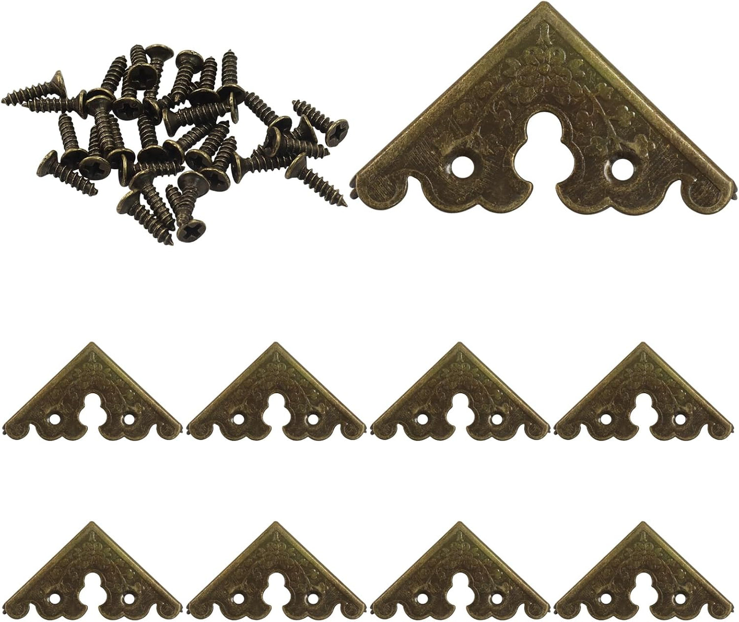 Pack 40 Protectores Esquina Mueble Metal Bronce Antiguo