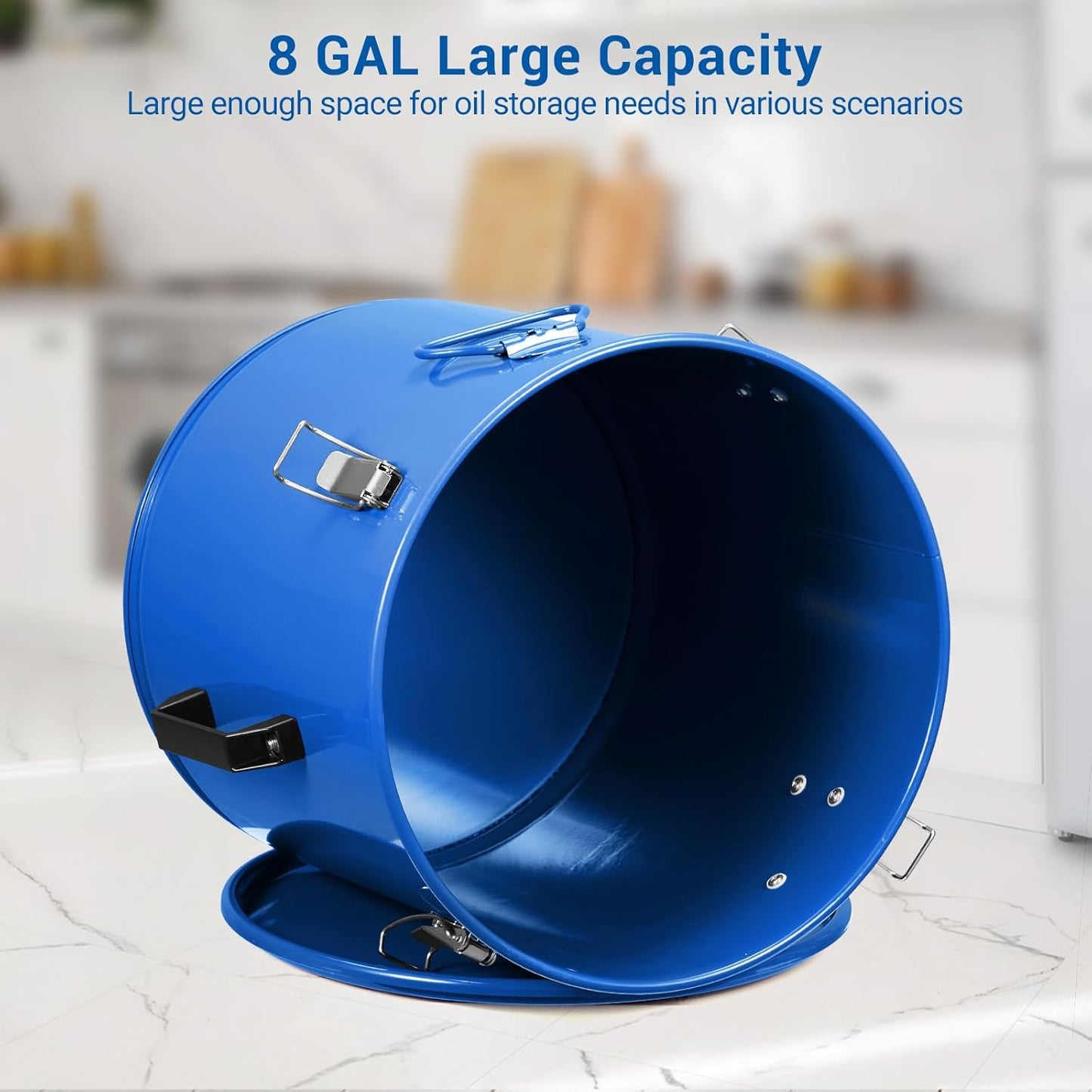 Bote grasa acero inox 8gal con filtro y tapa