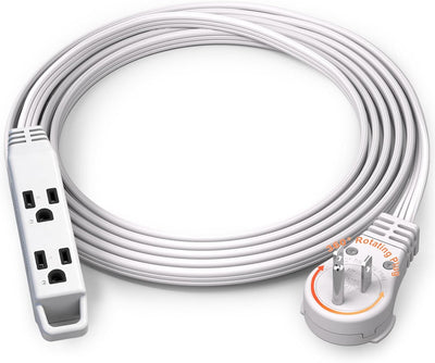 Cable extensión giratorio 360° 15ft con 3 tomas enchufe pared plana