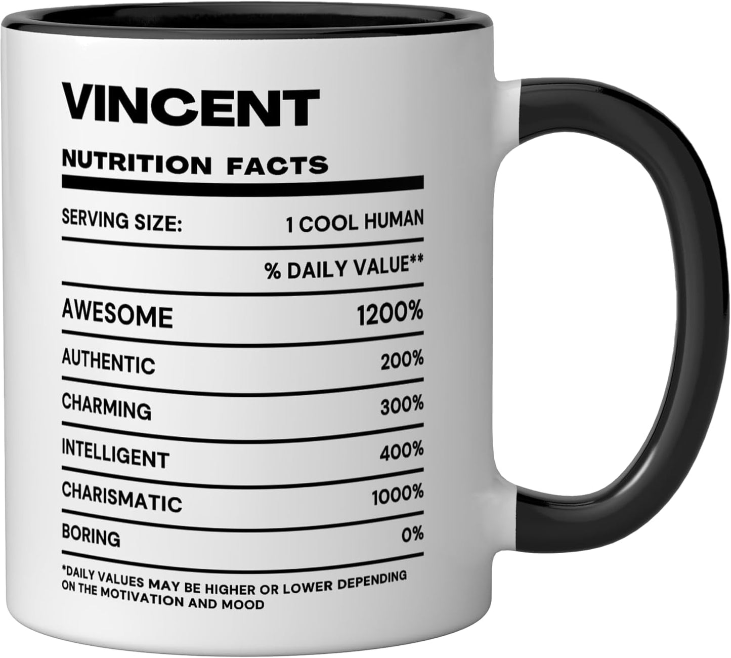 Taza Cerámica Nutrition Facts Negro/Blanco