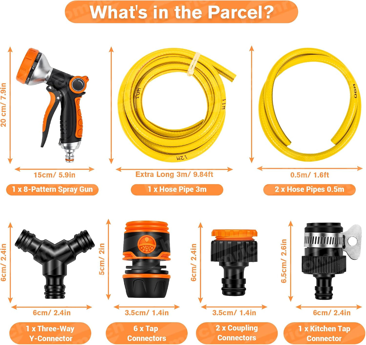 Manguera perros 9.84ft 2en1 conector divisor Y 8 patrones