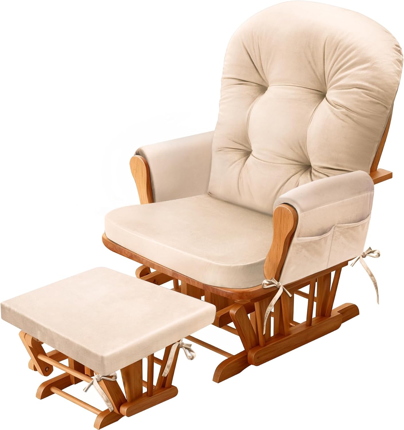 Set Cojines Silla Mecedora con Bolsillos Beige