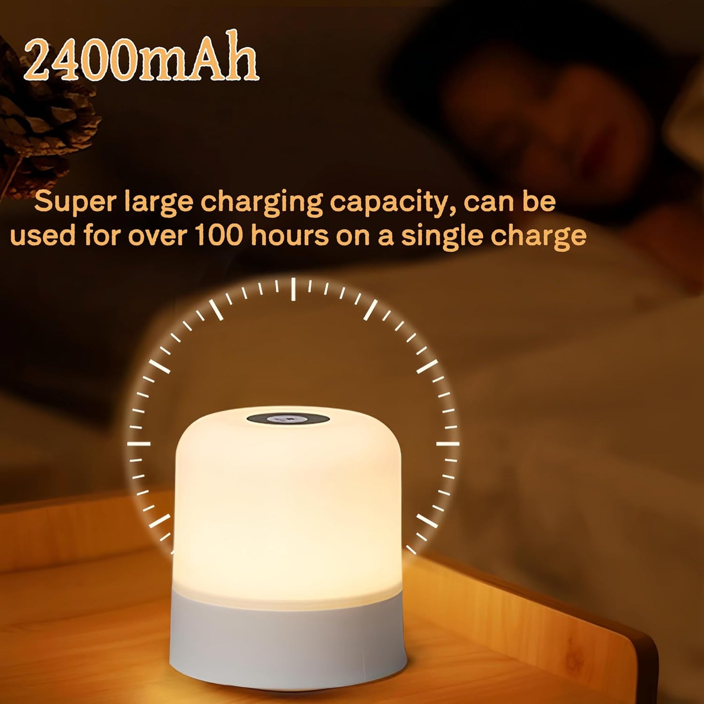 Luz Nocturna Táctil Recargable para Bebé 3 Colores