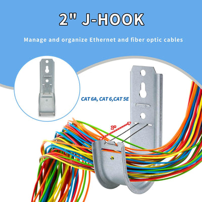 Pack 25 ganchos acero galvanizado 2pulg clips pared