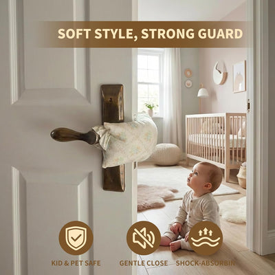 Tope puerta tela suave floral silenciador para niños y mascotas