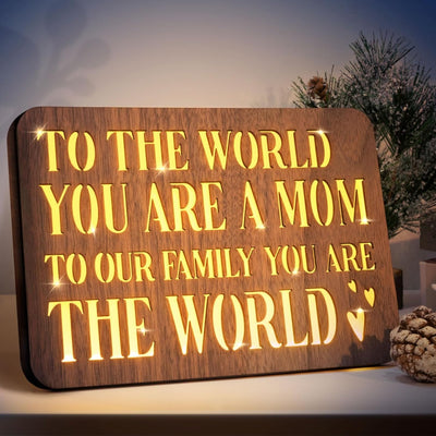 Luz nocturna madera nogal palabras conmovedoras regalo mamá