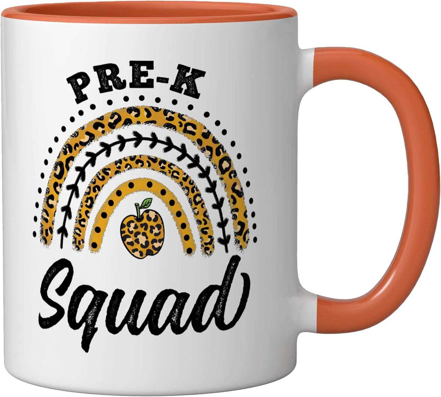 Taza Cerámica Pre-K Squad Leopard Arcoíris Naranja/Blanco