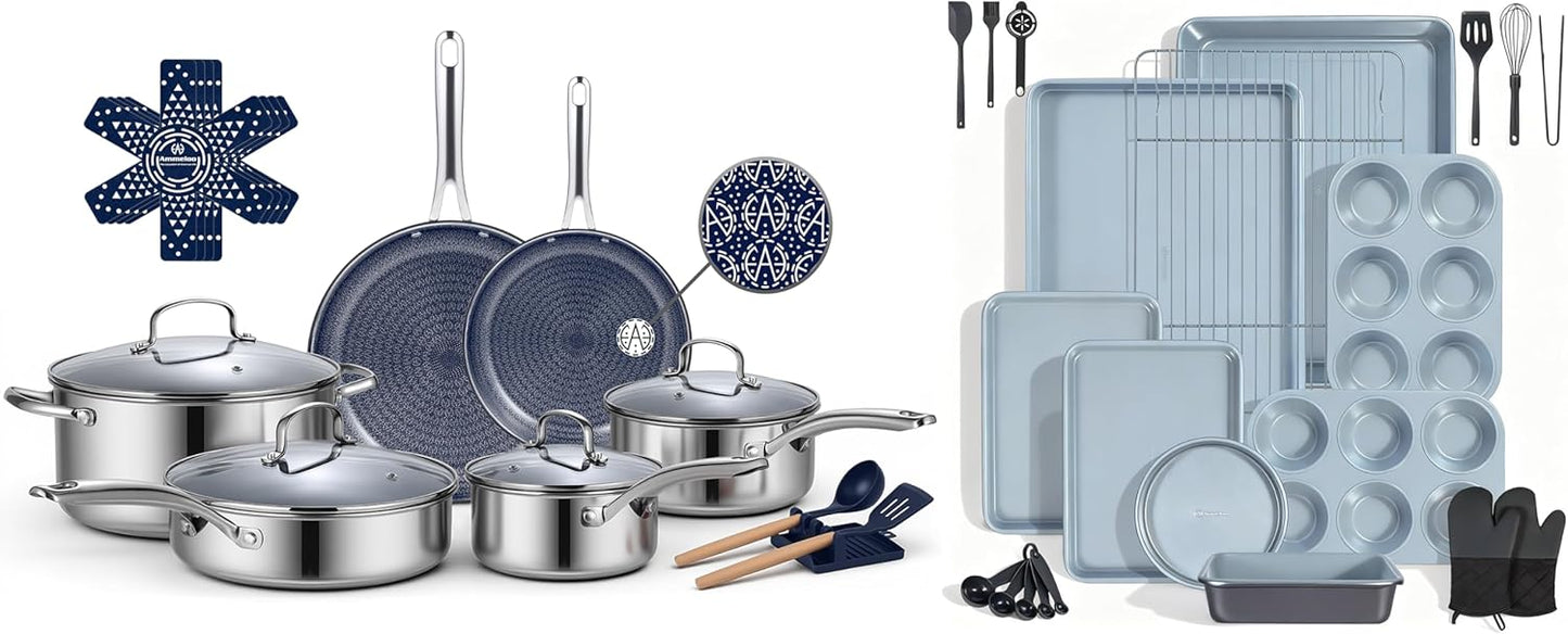 Set 22 Pzas Utensilios Cocina Acero Inox