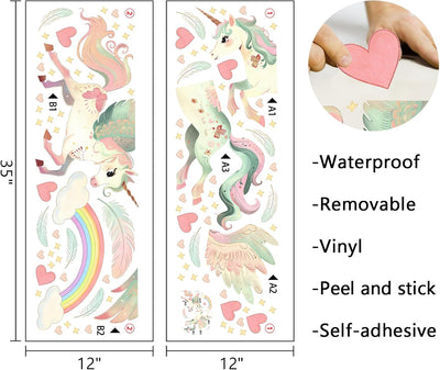 Adhesivos unicornio para pared cuarto bebé niña decoración