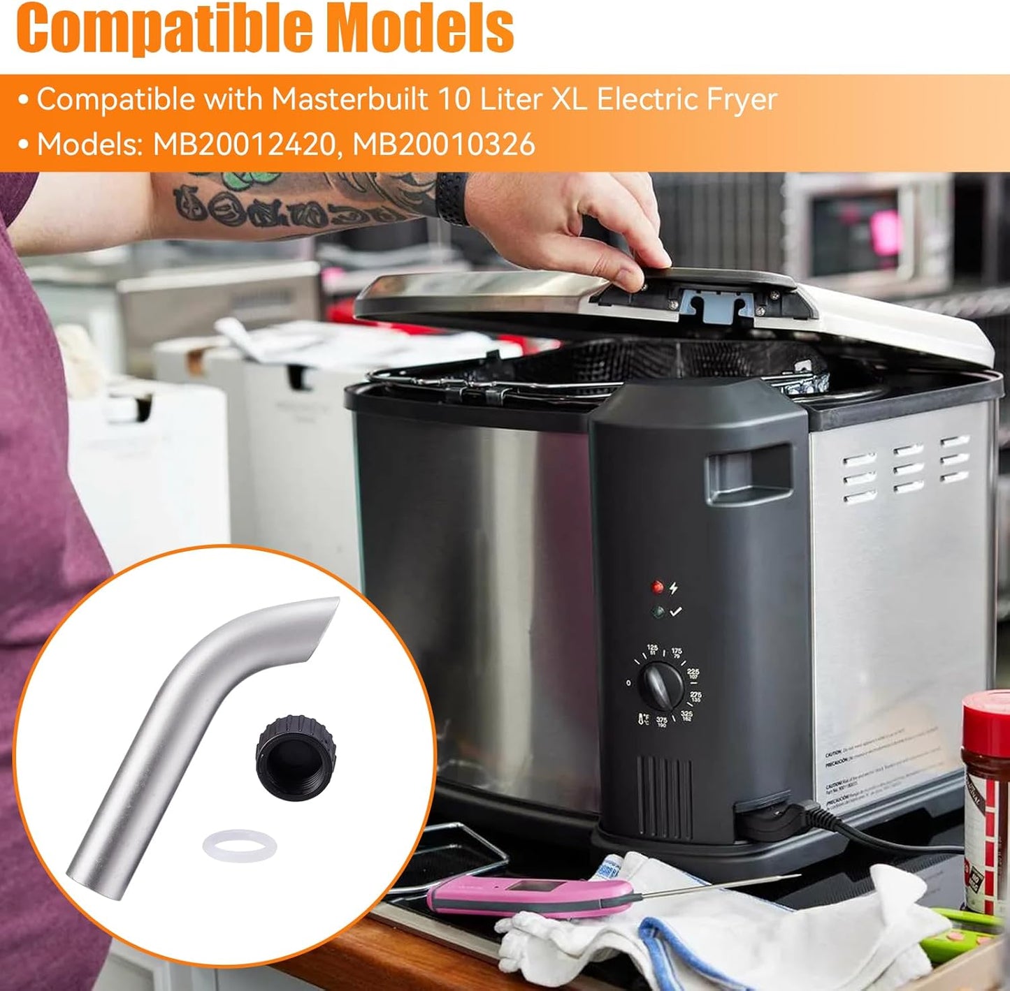 Kit boquilla válvula compatible con freidora Masterbuilt XL 10 litros