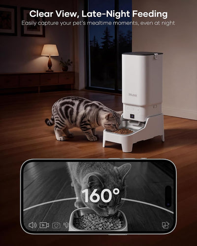 Comedero automático para gatos y perros 7L con cámara 1080P y audio