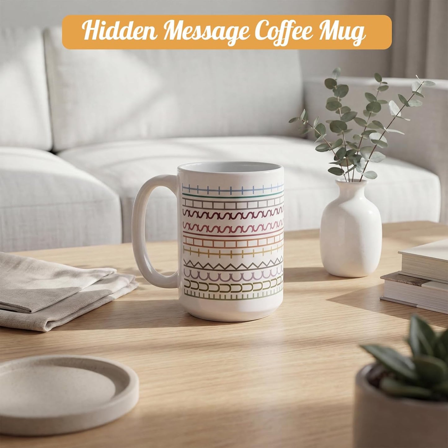 Tazas de café con mensaje oculto 15 oz, regalo divertido de cumpleaños