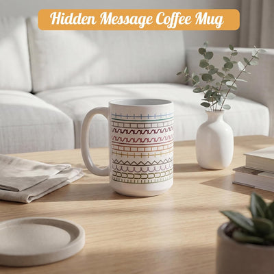 Tazas de café con mensaje oculto 15 oz, regalo divertido de cumpleaños