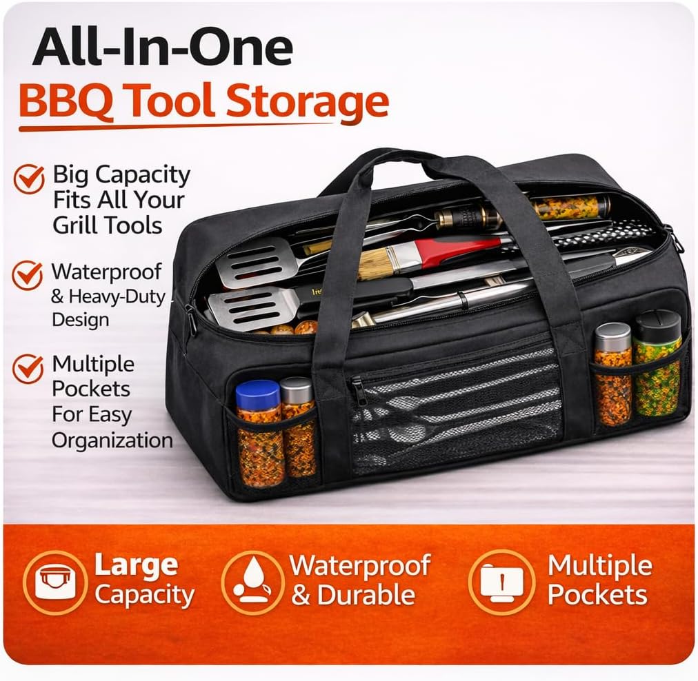 Bolsa herramientas parrilla tela impermeable con bolsillos