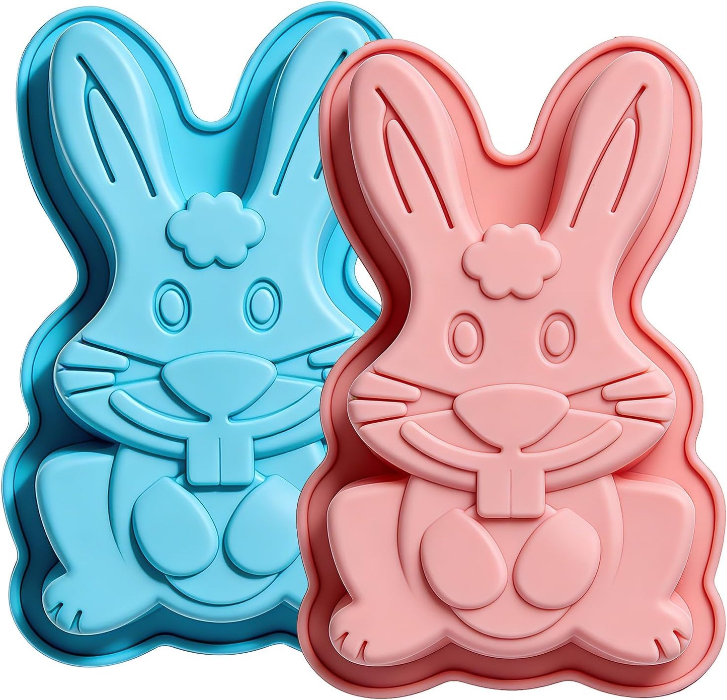 Moldes de conejo de Pascua de silicona paquete 2
