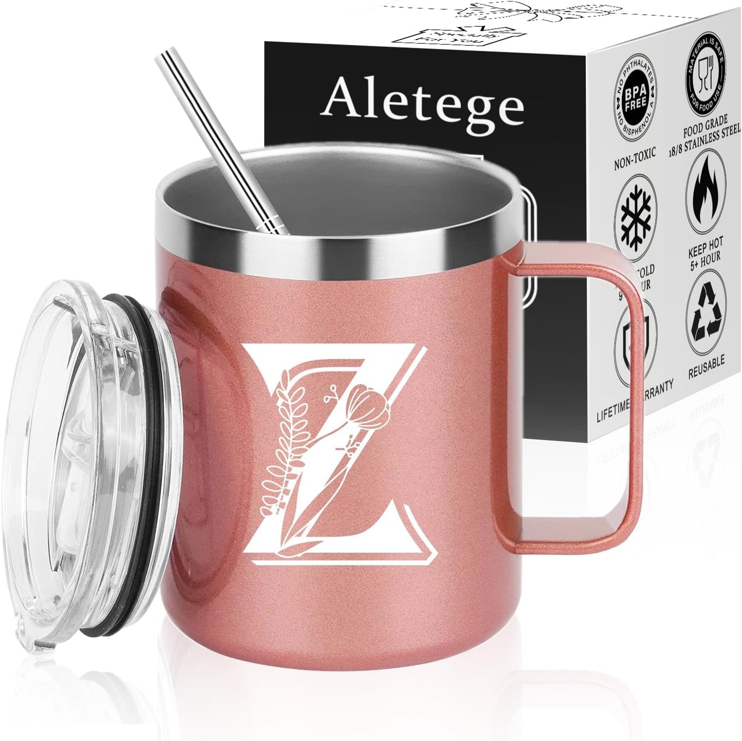 Taza café aislada con iniciales Z para mujer regalo