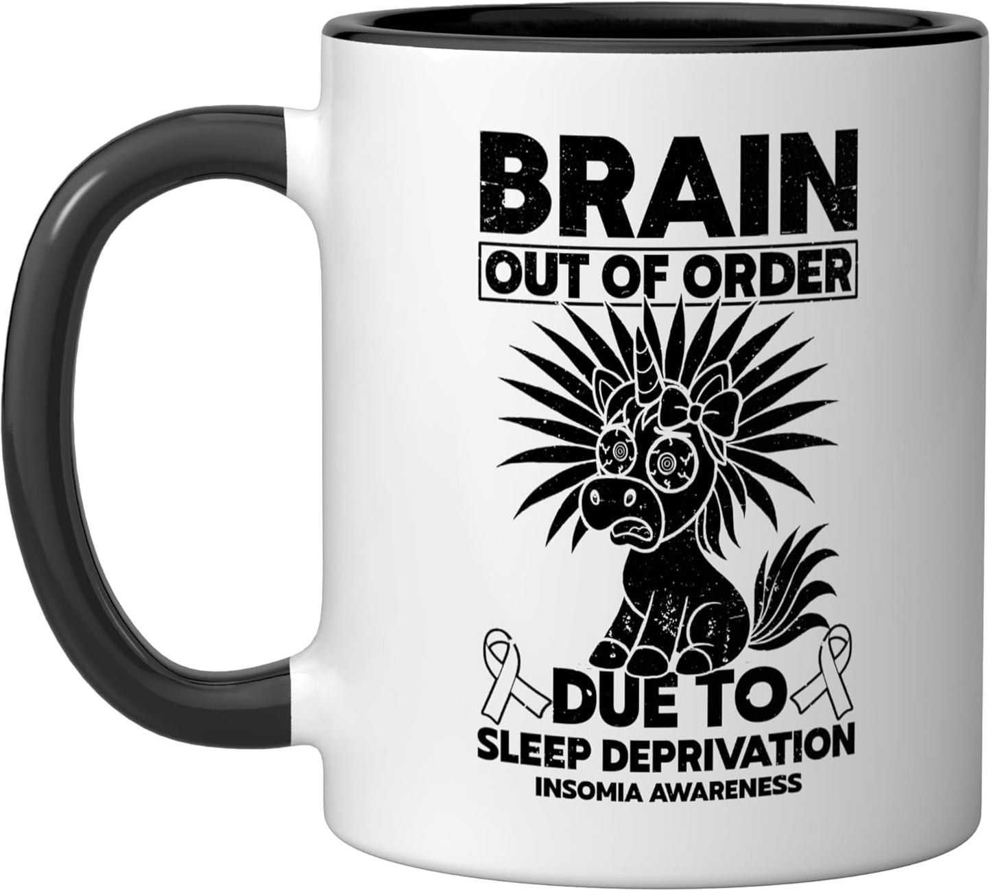 Taza Cerámica Insomnia Negro/Blanco