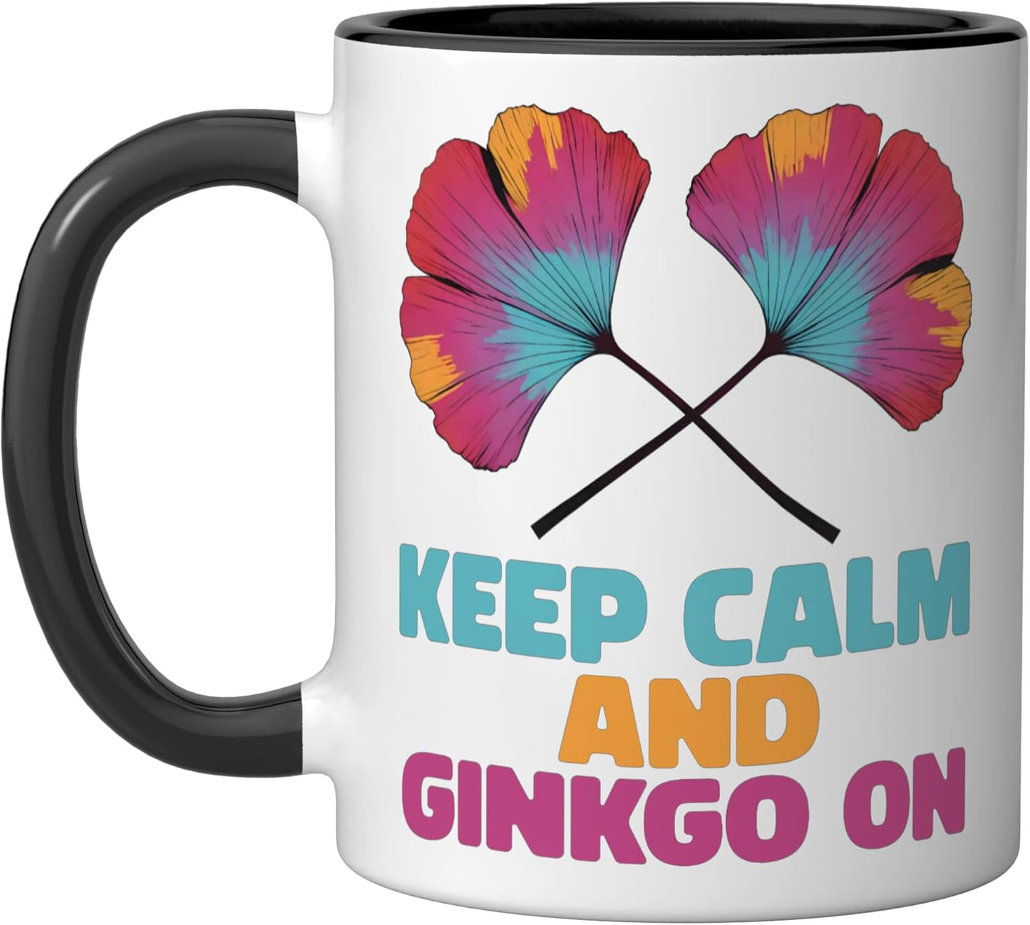 Taza Cerámica Keep Calm Ginkgo Negro/Blanco