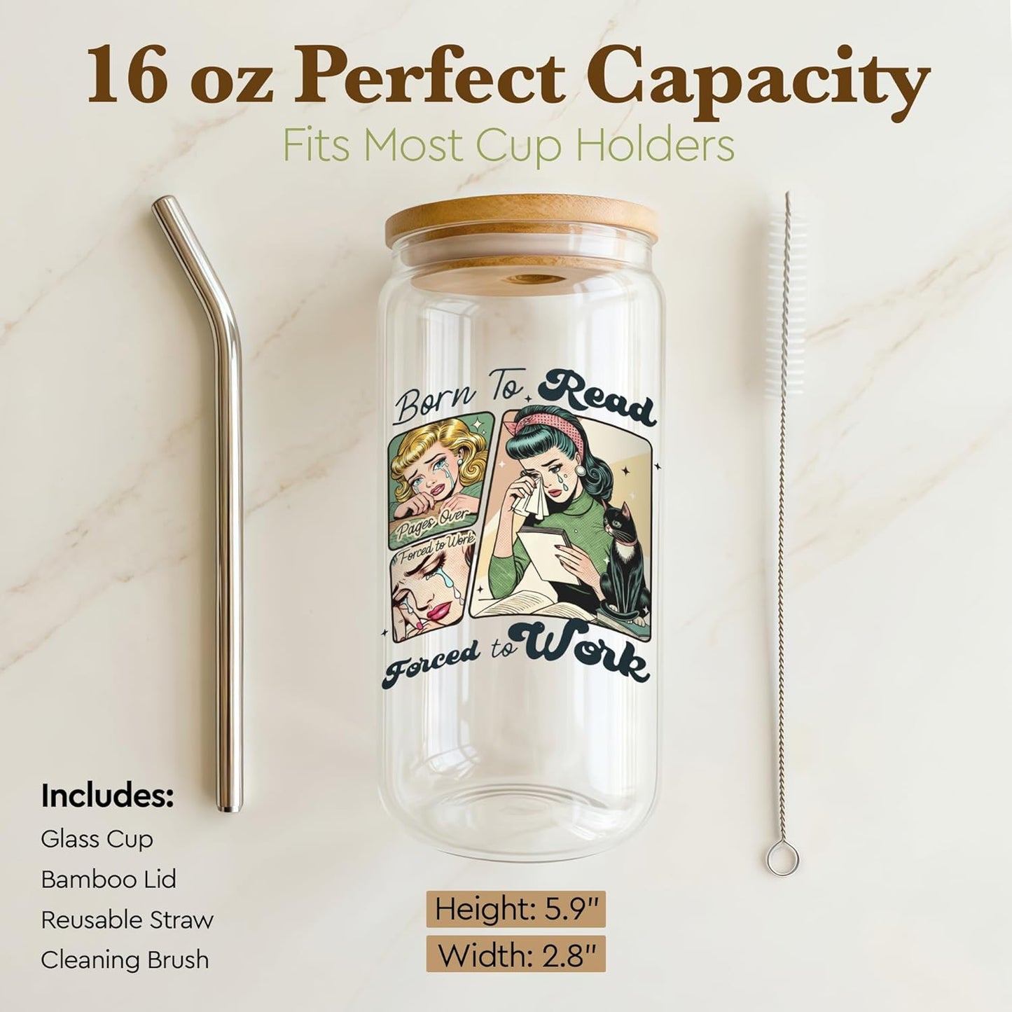 Vaso regalo para lectores y amantes de los libros