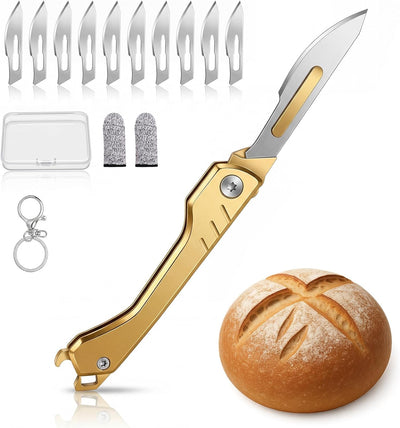 Pan Lame con 10 cuchillas de afeitar para corte de masa madre