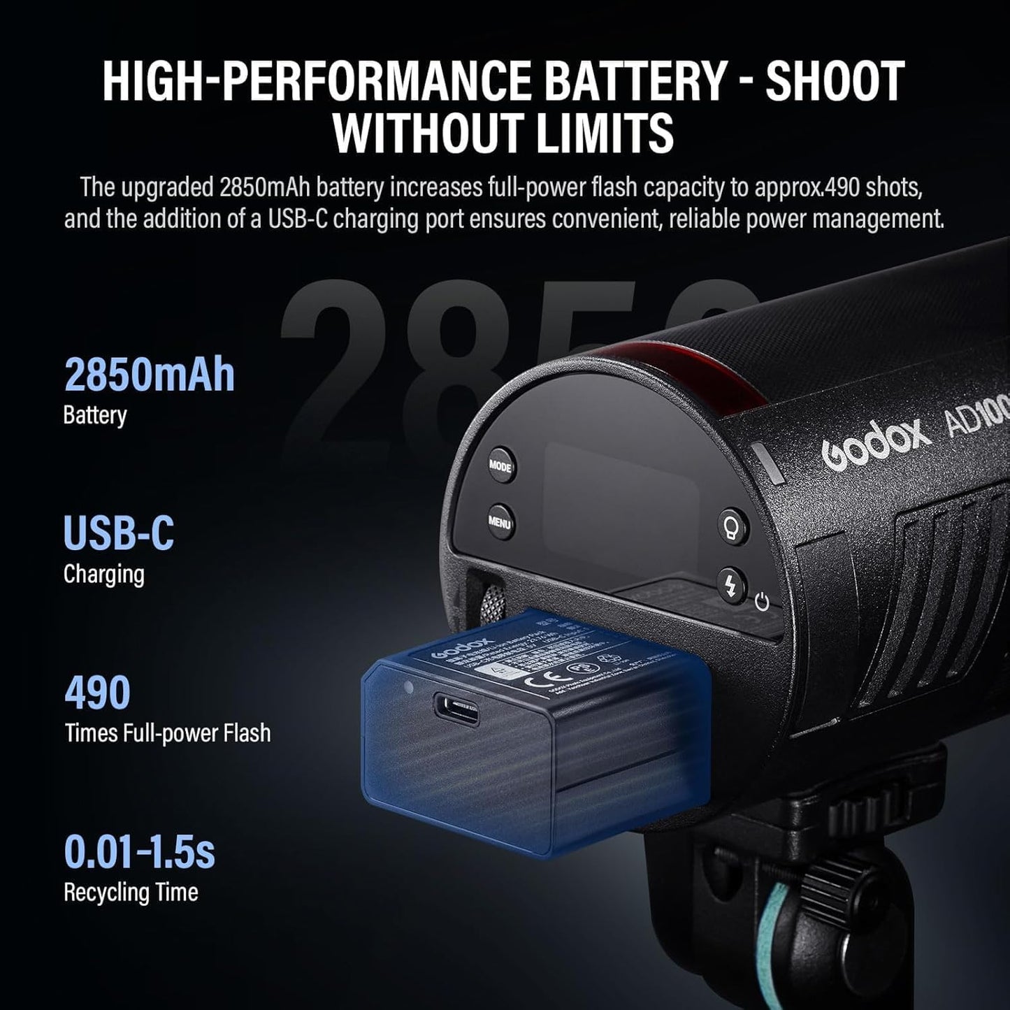 Flash estroboscópico AD100proII con AKR1