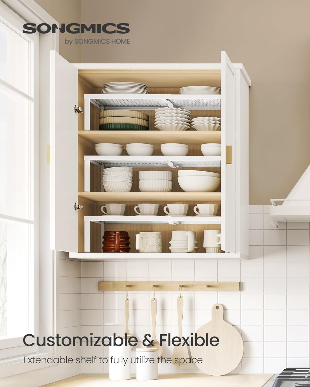 Estante especias set 4 expandible metal blanco