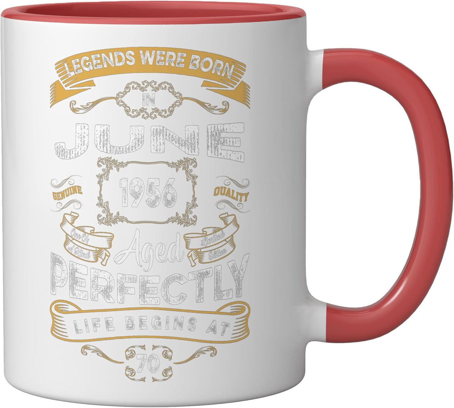 Taza Cerámica Edición 70 Aniversario Roja/Blanca