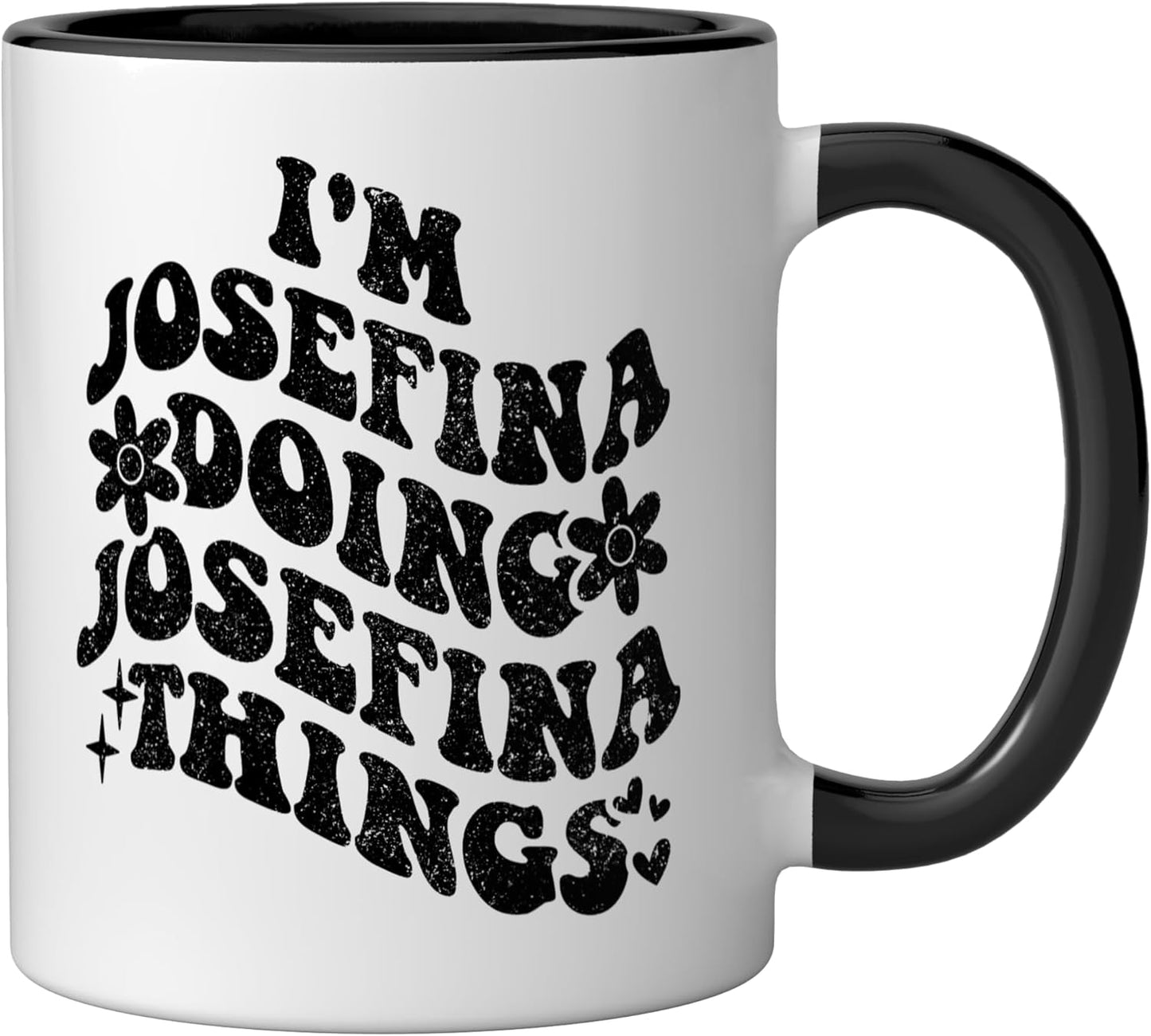 Taza Cerámica Retro JOSEFINA Negro/Blanco