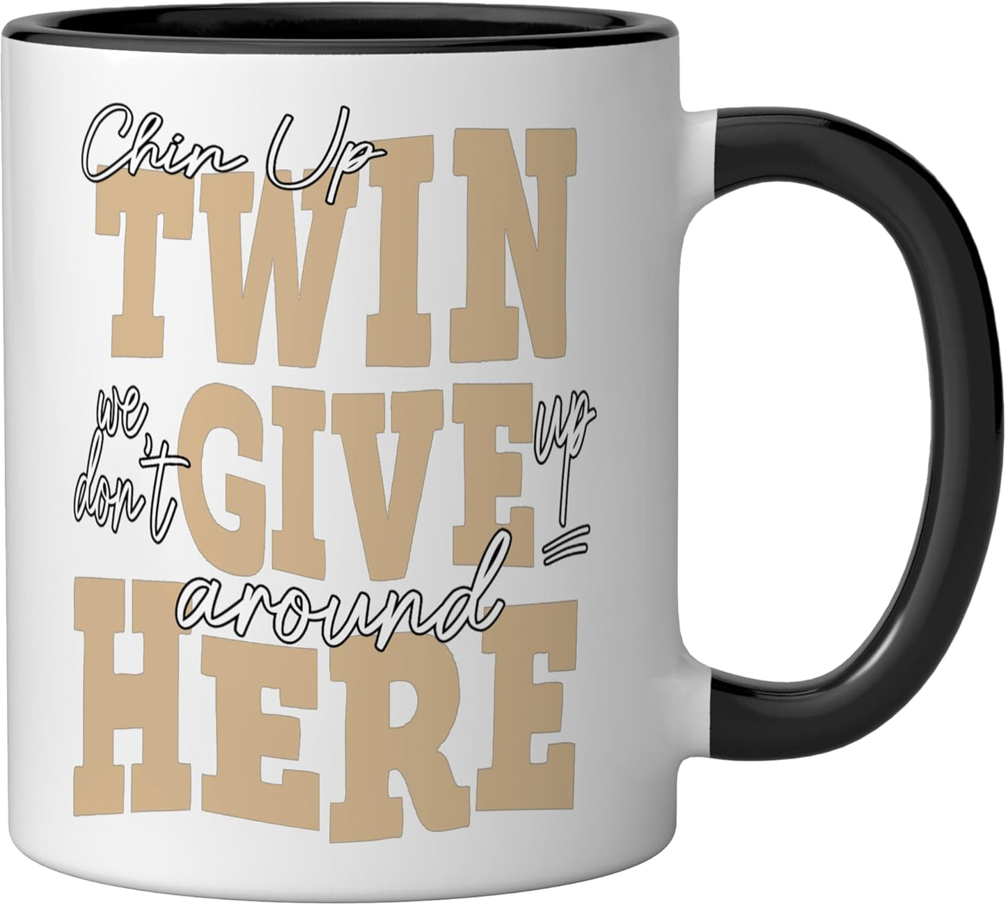Taza Cerámica Chin Up Twin Tan Negro/Blanco