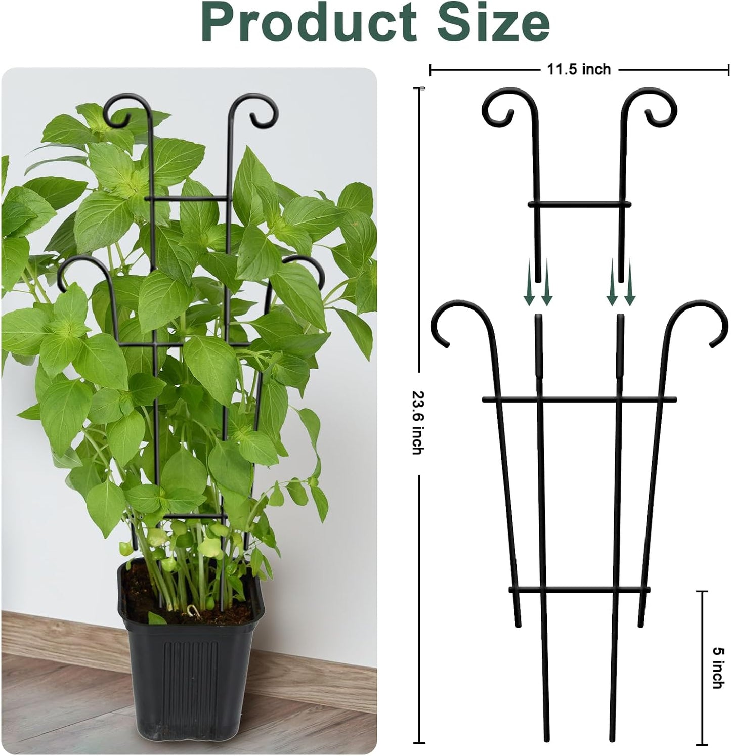 Enrejado plantas trepadoras 23pulg resistente 2uds