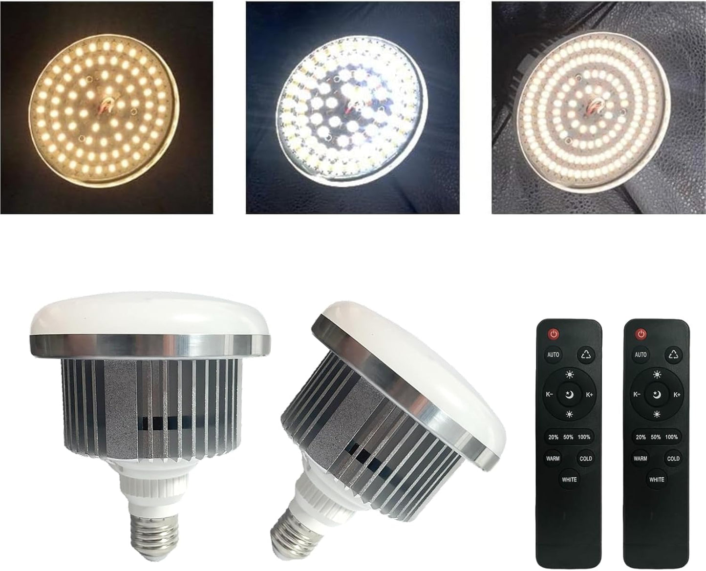 2 Bombillas LED E27 Regulable Control Remoto