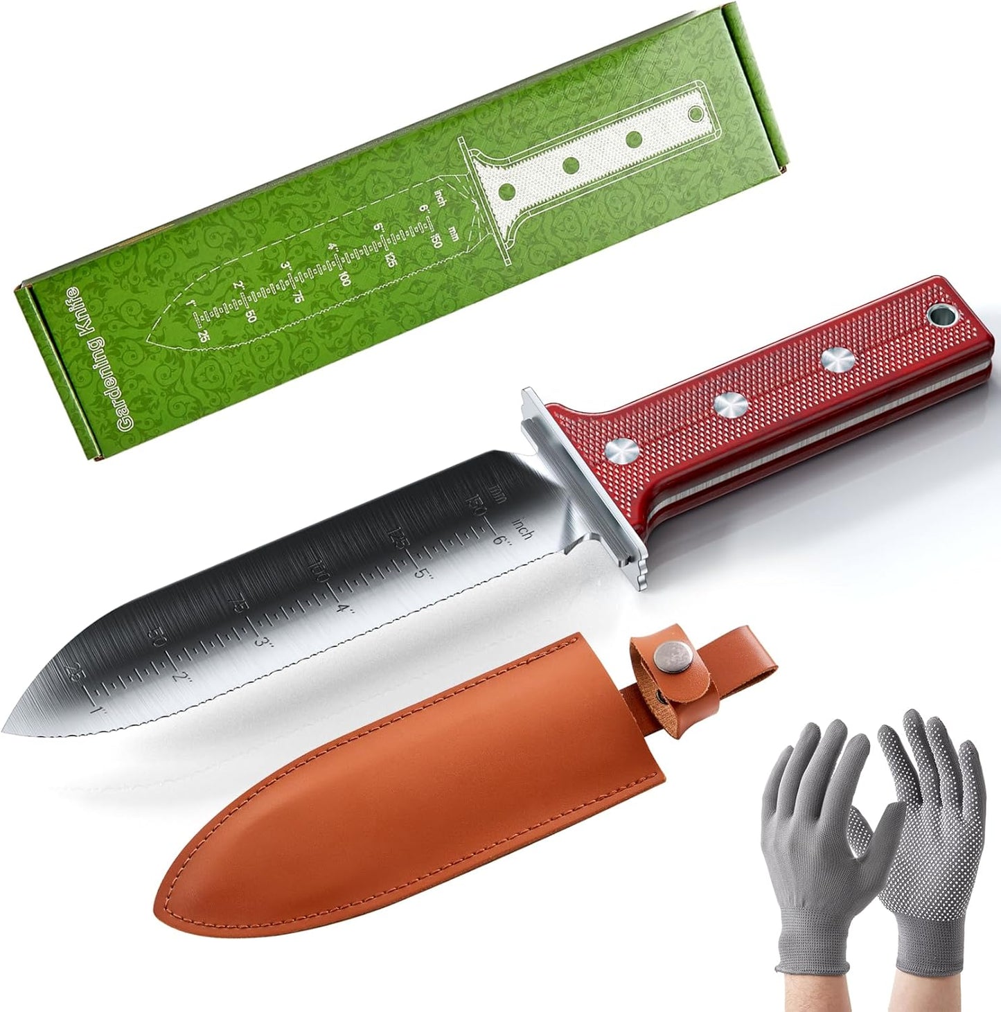 Cuchillo jardinería Hori Hori Full Tang con vaina