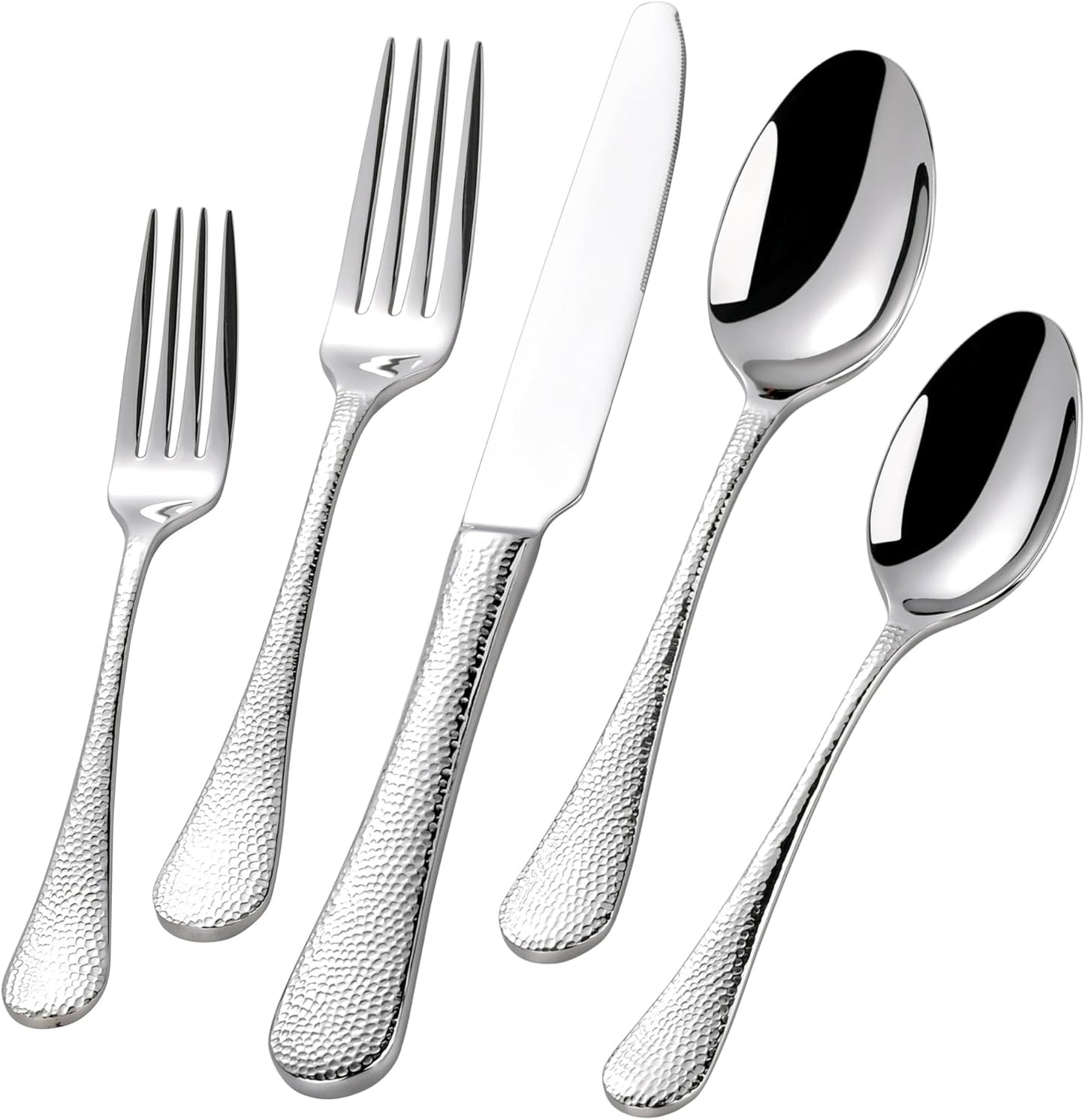 Set 40 Pzas Cubiertos Acero Inox 18/10 Martillado