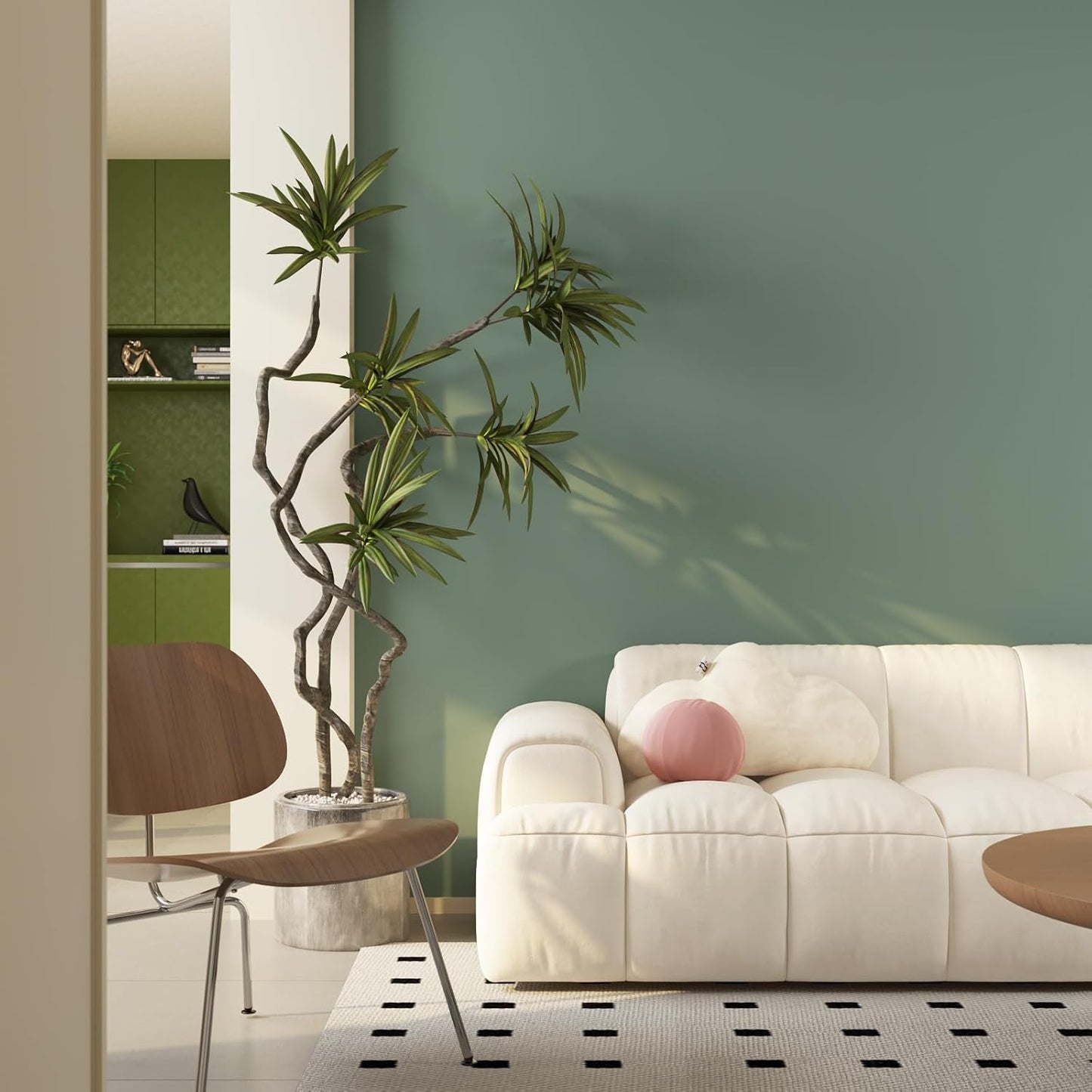 Papel Tapiz Verde Sólido Adhesivo 15.7x118pulg