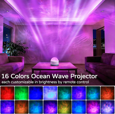 Proyector ondas oceánicas 16 colores con control remoto