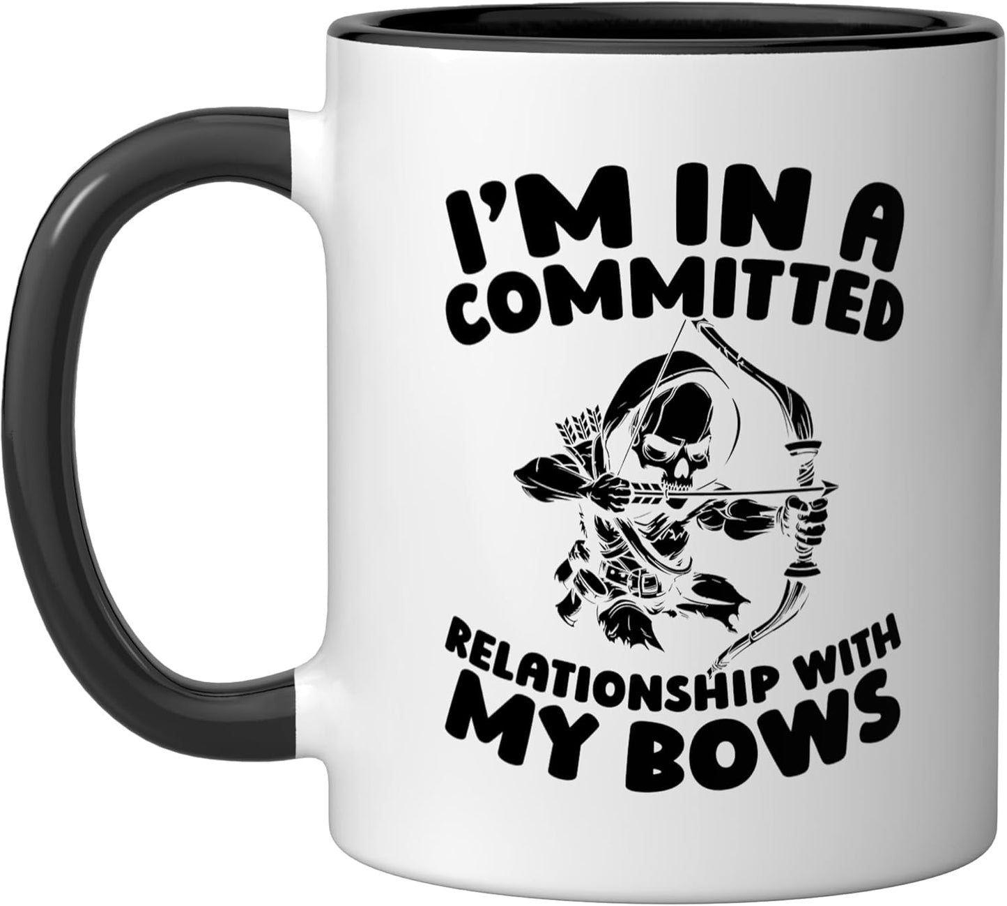 Taza cerámica para arco Archer Hunt Hunter negra/blanca
